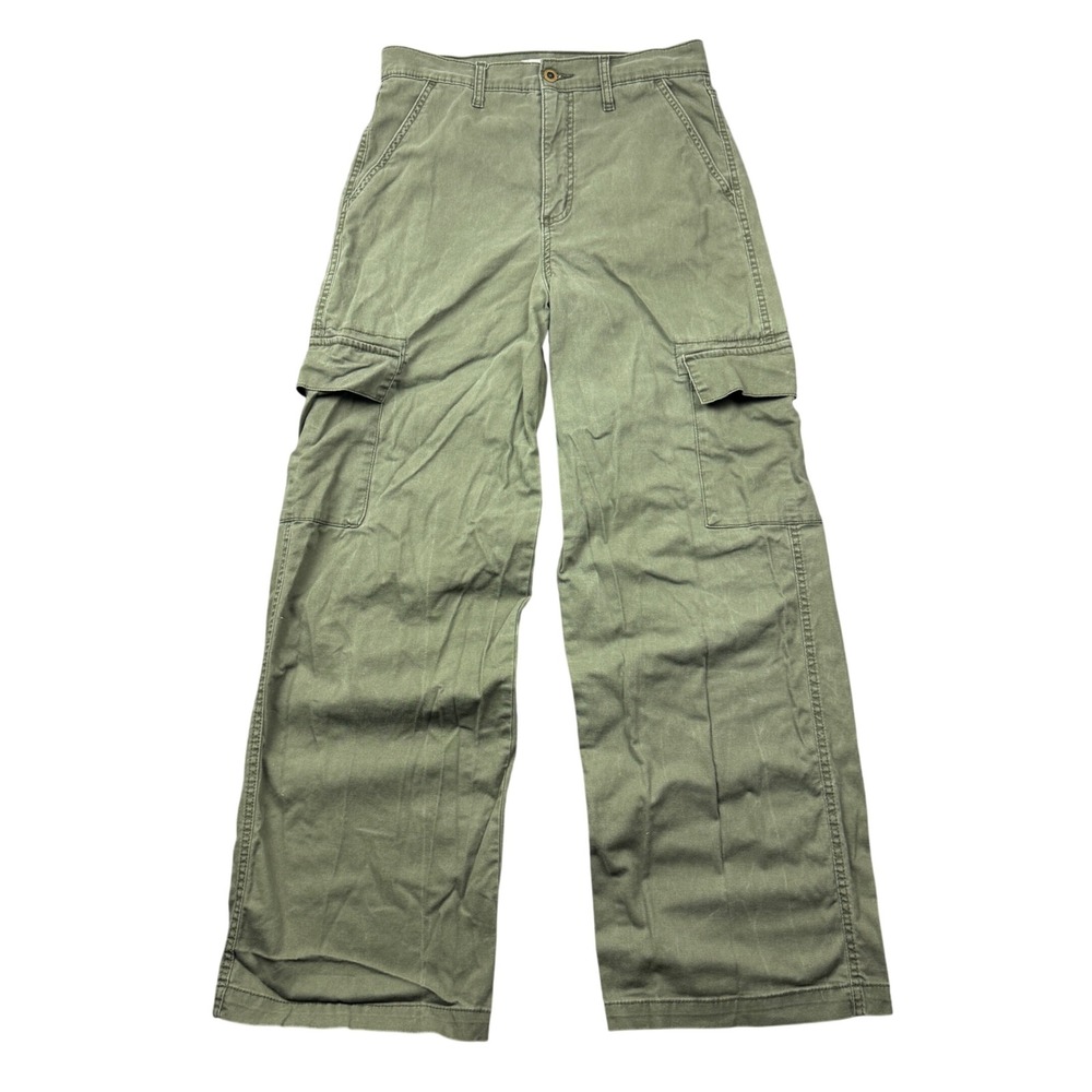 Jessica Simpson Olive Green Wide Leg Cargo Pants Women 10/30 Utility Trousers